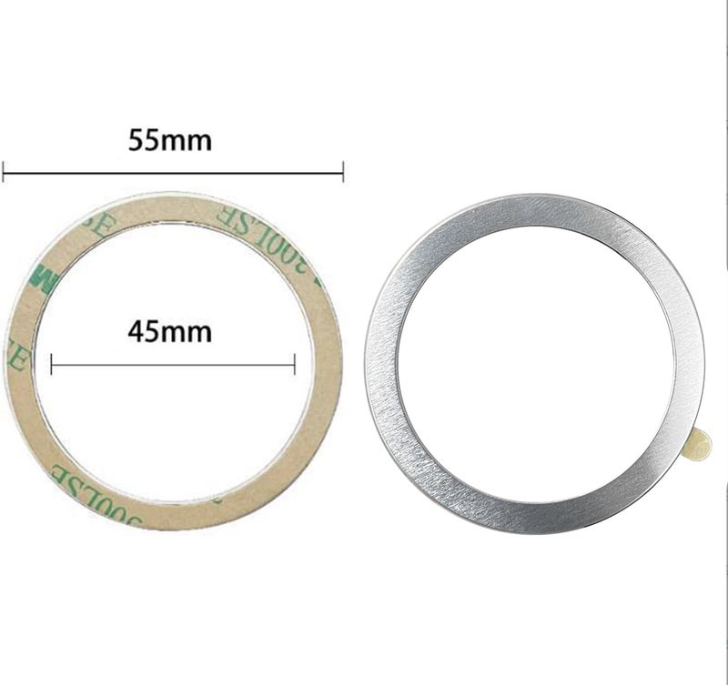 TENOC Universal Metal Ring Sticker for Magnetic Charger Compatible with iPhone/Samsung/Android All Cellphones, Magnetic Mount/Phone Holder Conversion Accessories, 3Pcs, Silver - Image 2